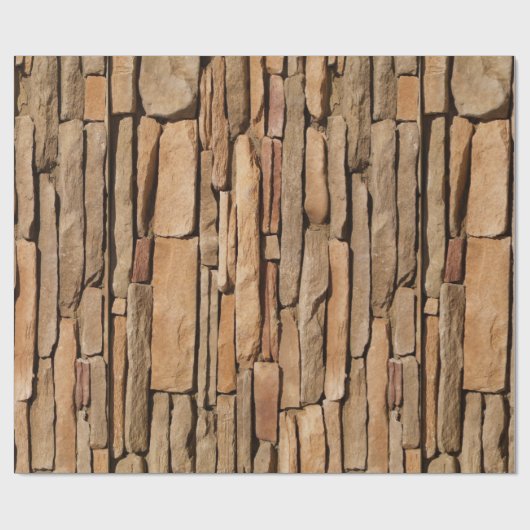 Tan Retten Stone Rock Wall Wrapping Paper Geschenkpapier (Flach)