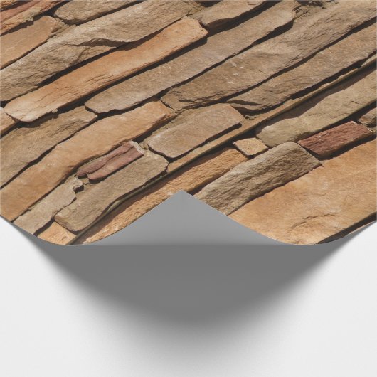 Tan Retten Stone Rock Wall Wrapping Paper Geschenkpapier (Ecke)