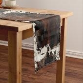 TAN-Rindleder-Patchwork-Druck Kurzer Tischläufer (Beispiel)