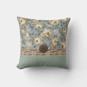 Tan Rose Pillow Kissen
