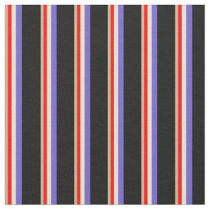 Tan, Rot, Beige, Schieferblau und Schwarz Stoff