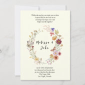 Tan Rustic Boho Wildblume Wedding Einladung (Vorderseite)