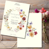 Tan Rustic Boho Wildblume Wedding Einladung