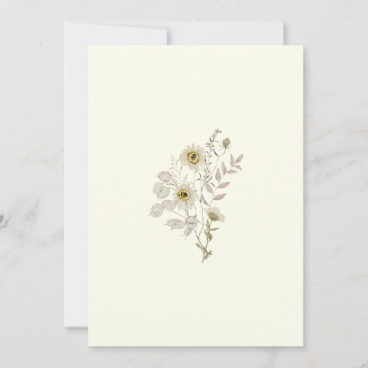 Tan Rustic Boho Wildblume Wedding Einladung (Rückseite)