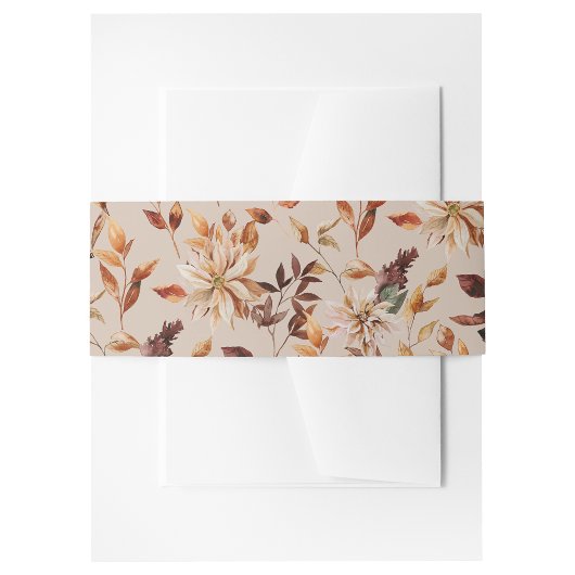 Tan Rustikaler Herbst lässt Einladung Bauchband Einladungsbanderole