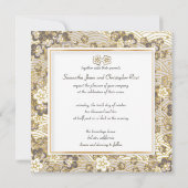 Tan Sakura Chirimen Hochzeit Einladung (Rückseite)