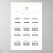 Tan Sand Graceful Starfish 24 x 36 Seating Chart Poster (Vorne)