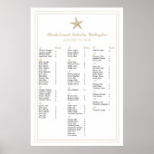 Tan Sand Graceful Starfish 24 x 36 Seating Chart Poster (Vorne)