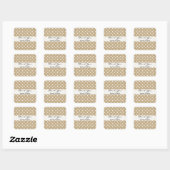 Tan Sand Square Custom Polka Dotted Danke Quadratischer Aufkleber (Blatt)