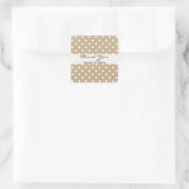 Tan Sand Square Custom Polka Dotted Danke Quadratischer Aufkleber (Tasche)