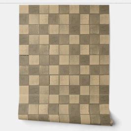 Tan schlichte Fliesenmuster Vinyl Wallpaper Tapete