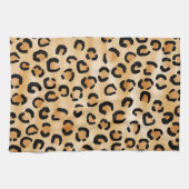TAN, Schwarzes und Brown-Leopard-Druck-Muster Geschirrtuch (Horizontal)