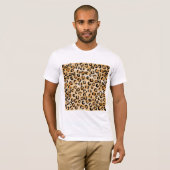 TAN, Schwarzes und Brown-Leopard-Druck-Muster T-Shirt (Vorne ganz)