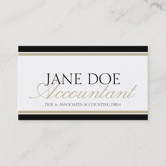 Tan Script Visitenkarte (Vorderseite)