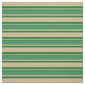 Tan, Sea Green & Dark Green Strips Muster Stoff (Muster)