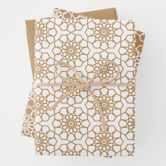 Tan Seamless Arabesque Pattern Geschenkpapier Set (Beispiel)