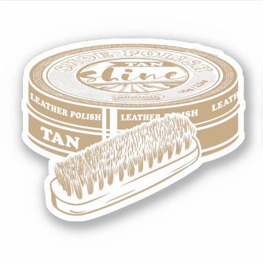 Tan shoepolis tin Pop art Aufkleber (Vorderseite)