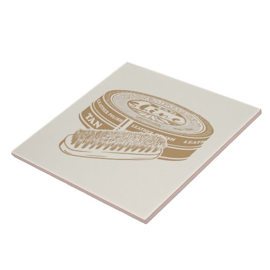 Tan shoepolis tin Pop art Fliese (Seite)