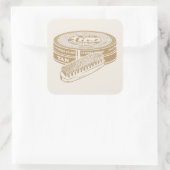 Tan shoepolis tin Pop art Quadratischer Aufkleber (Tasche)