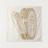 Tan shoepolis tin Pop art Wandteppich (Vorderseite (Horizontal))