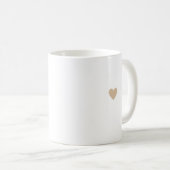 Tan Simple Heart Beige Caramel Moderner Minimaler Kaffeetasse (VorderseiteRechts)