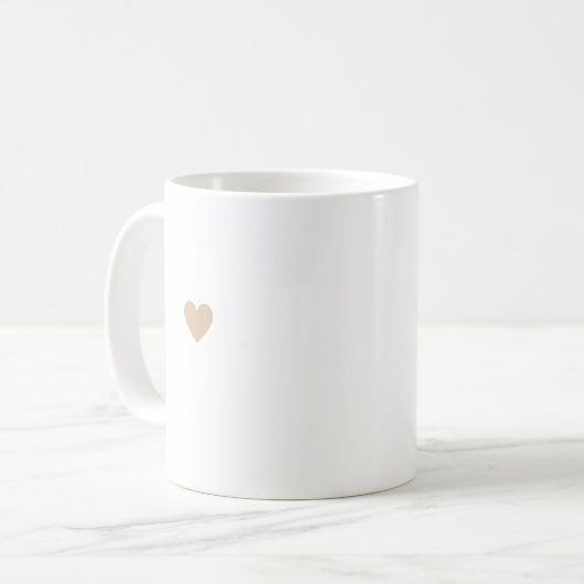Tan Simple Heart Beige Caramel Moderner Minimaler  Kaffeetasse (Vorderseite Links)