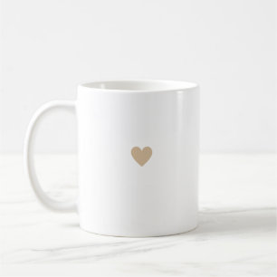 Tan Simple Heart Beige Caramel Moderner Minimaler Kaffeetasse