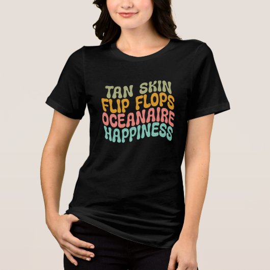 Tan Skin, Flip Flops Tri-Blend Shirt (Vorderseite)