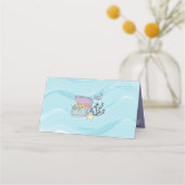 Tan Skin Lila Mermaid Birthday Platzkarte (Rückseite)