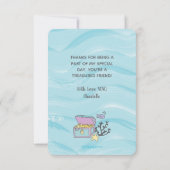 Tan Skin Lila Mermaid mit Dolphin Dankeskarte (Rückseite)