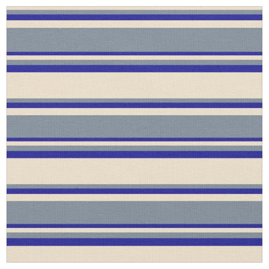 Tan, Slate Gray & Dark Blue Pattern Stoff (Nahaufnahme)