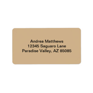 Tan Solid Color Adressaufkleber