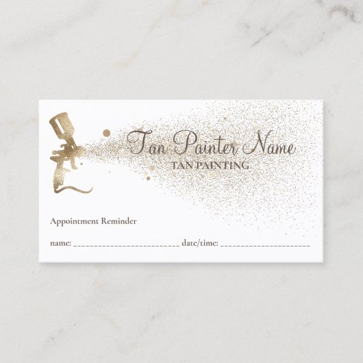 Tan Spray Sparkling Gold Ernennung Visitenkarte (Vorderseite)