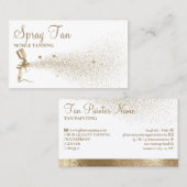 Tan Spray Sparkling Gold Visitenkarte (Vorne/Hinten)