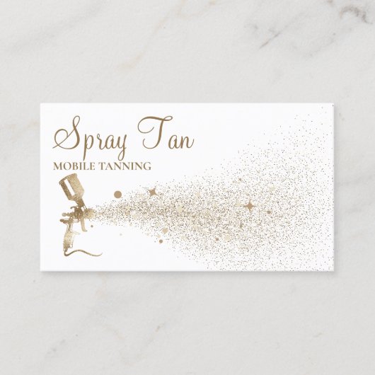 Tan Spray Sparkling Gold Visitenkarte (Vorderseite)