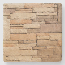 Tan Stone Textured Wall, Square Untersetzer