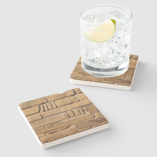 Tan Stone Textured Wall, Square Untersetzer (Seitenansicht)