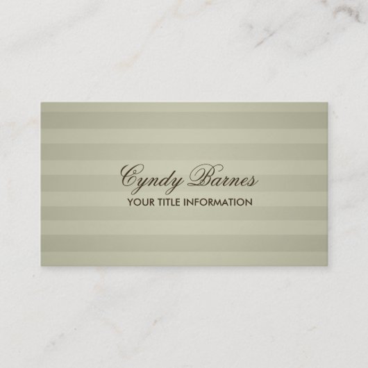 Tan Stripe Business Card Visitenkarte (Vorderseite)