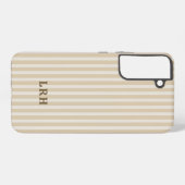 Tan Stripe Vintage Design Tiny Initials Monogram Samsung Galaxy Hülle (Rückseite (Horizontal))