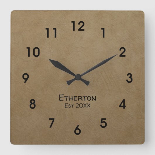 Tan Stucco Muster Acrylwand Uhr (Vorderseite)