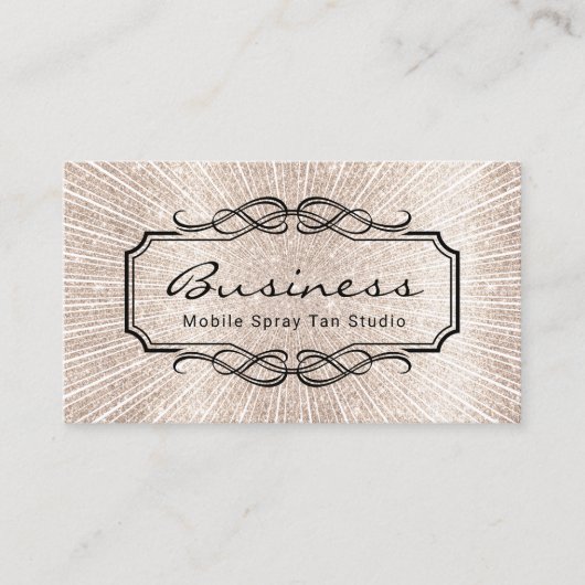 Tan Studio Ivory Gold Glitzer Tanning Visitenkarte (Vorderseite)