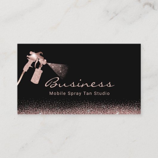 Tan Studio Rose Gold Glitzer Tanning Visitenkarte (Vorderseite)