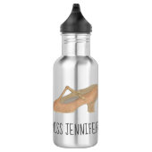 Tan T-Strap Charakter Dance Shoe Choreograf Trinkflasche (Rechts)