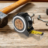 Tan-Tape-Messung des rustikalen Holztonmonogramms Maßband