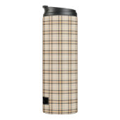 Tan Tartan Kariert Pattern Thermosbecher (Nach rechts gedreht)