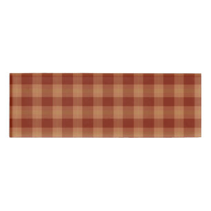 Tan Tartan Name Tag Namenschild