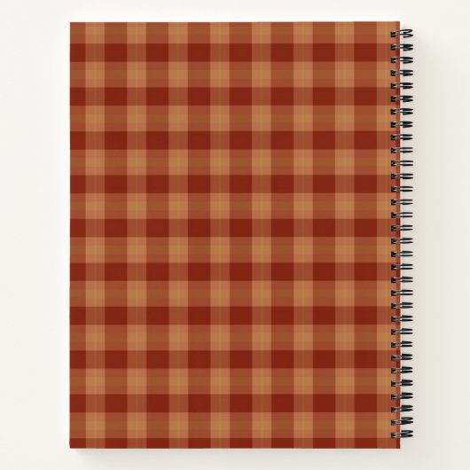 Tan Tartan Spiral Notebook Notizblock (Rückseite)