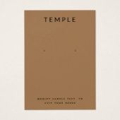 Tan Terracotta Add Logo Earring Display Card (Vorderseite)