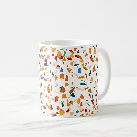 Tan Terrazzo | Eclectic Quirky Confetti Malerei | Kaffeetasse (VorderseiteRechts)