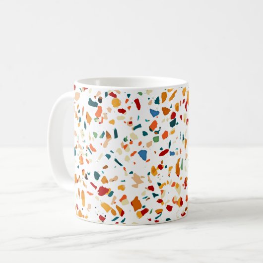 Tan Terrazzo | Eclectic Quirky Confetti Malerei | Kaffeetasse (Vorderseite Links)